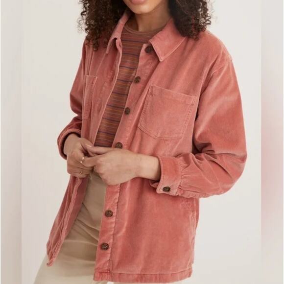 Marine Layer Jackets & Blazers - MARINE LAYER Carrie Corduroy Shirt Jacket Brick Dust Pink Sz M {HH28}